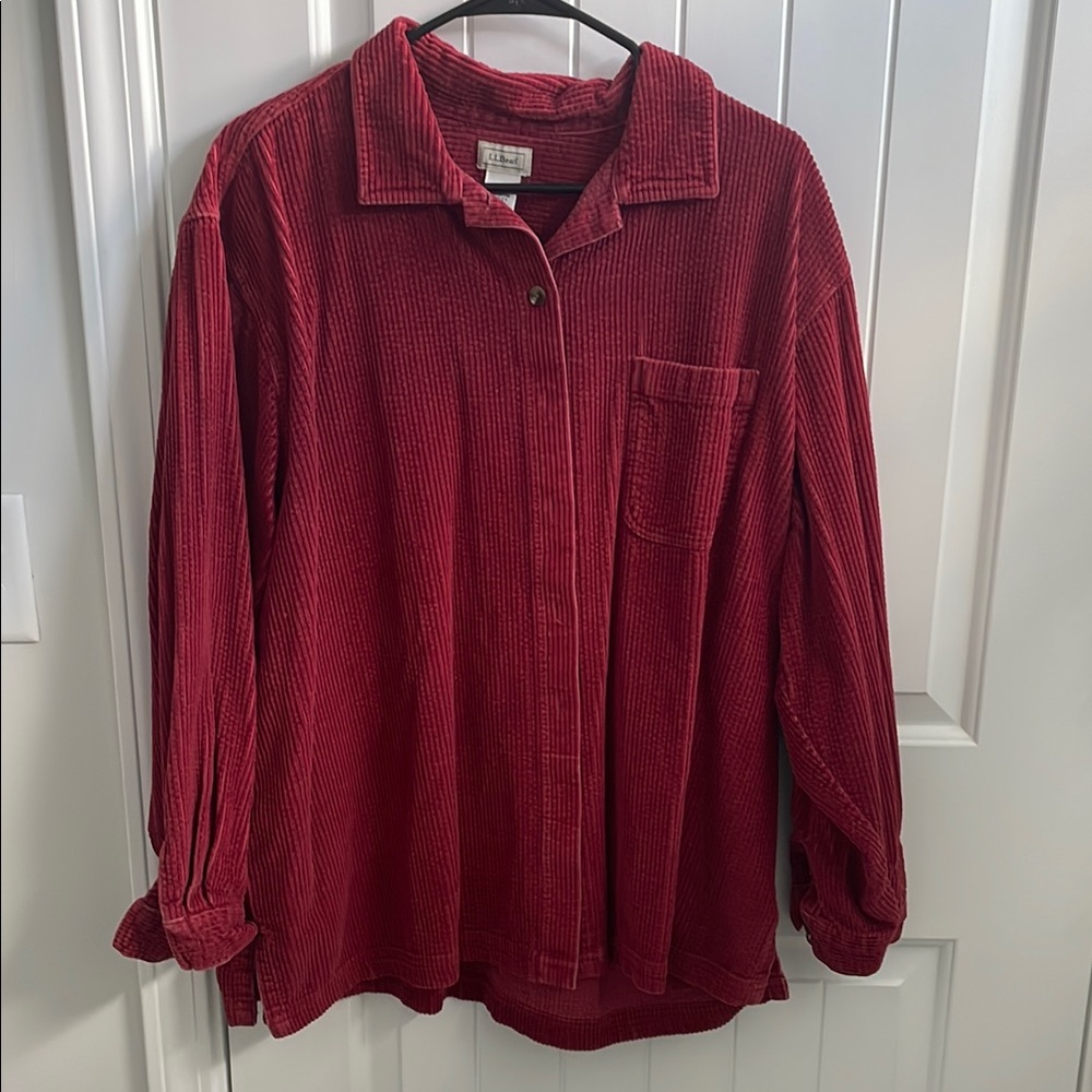 L.L. Bean Red Corduroy Women's Top